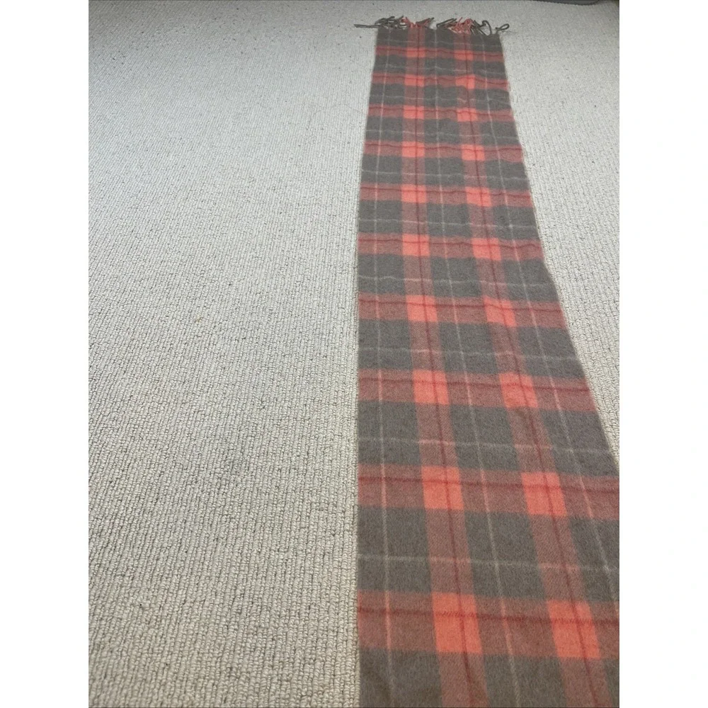 Edinburgh 100% Lambswool Scarf Plaid Fringe Modern 10x64